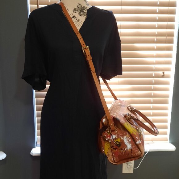 Vintage Dooney & Bourke Dipinta Inspired Hand Painted Satchel Shoulder Bag - Picture 12 of 13